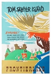 Original Disneyland Tom Sawyer Island Silk-Screened Park Attraction Poster