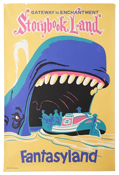 Original Disneyland Storybook Land Silk-Screened Park Attraction Poster