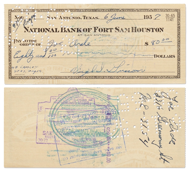 Lot of 10 Gus Grissom Signed & Handwritten Checks from 1957-1966