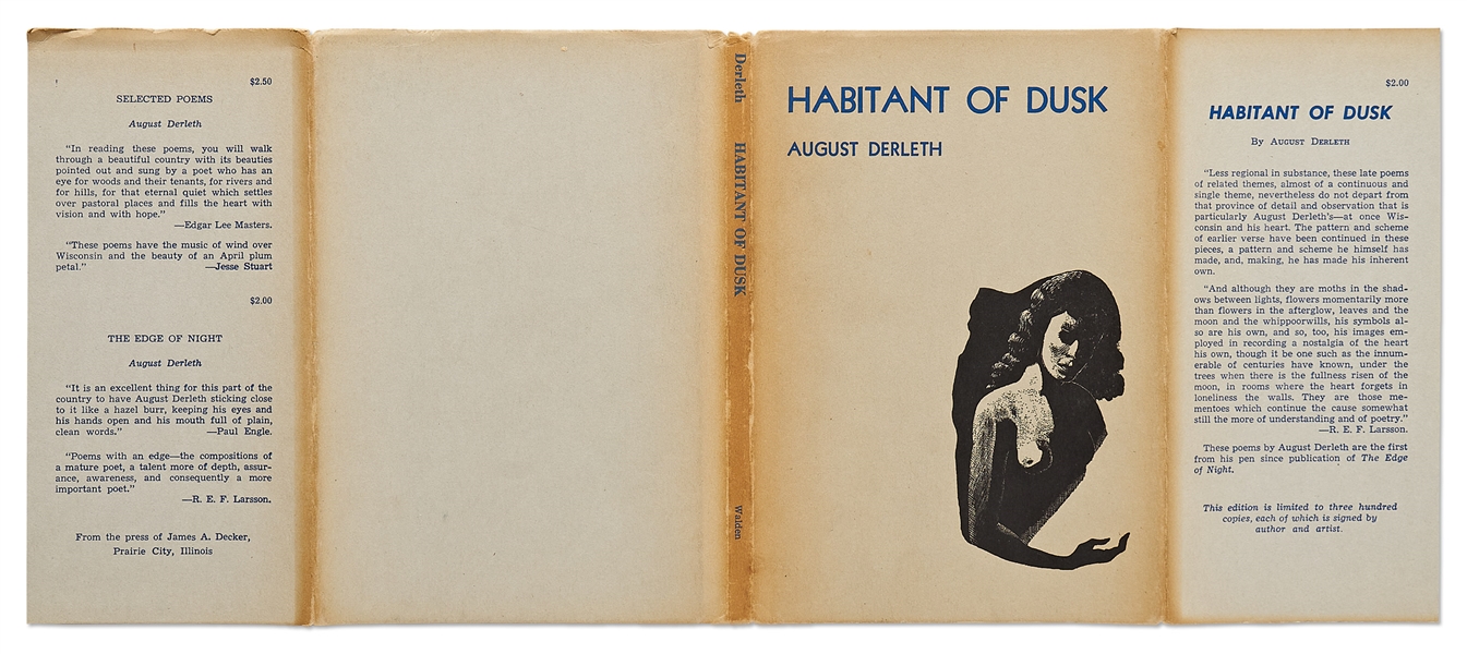 August Derleth ''Habitant of Dusk'' Limited Edition Signed