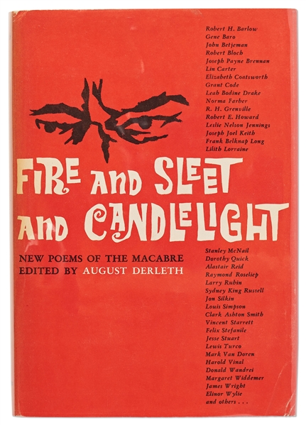 Rare Signed First Edition of ''Fire & Sleet & Candlelight'' by August Derleth -- ''...the best of modern macabre poetry...''