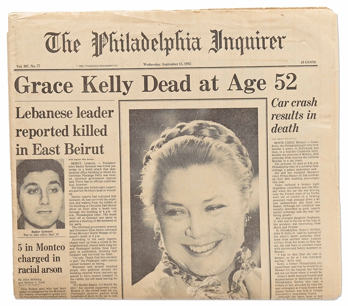 Princess Grace's Death Announced in Her Hometown Newspaper