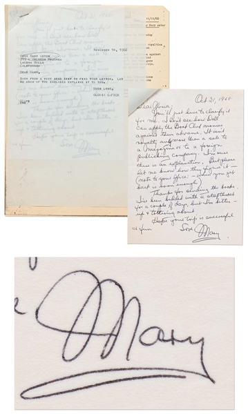 Mary Astor Autograph Letter Signed -- Regarding Astor's Book, ''A Place Called Saturday''