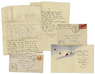 Rene Gagnon Signed Christmas Card & Autograph Letter Signed 3 Times -- From The Central Pacific 2 Months Before Iwo Jima