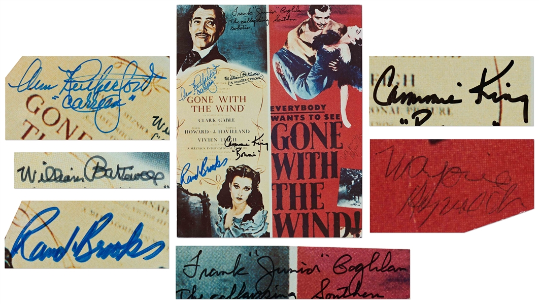 Cast-Signed ''Gone With The Wind'' 8'' x 10'' Photo -- Signed by Frank Junior Coghlan, Ann Rutherford, William Bakewell, Cammie King, Rand Brooks & Marjorie Reynolds -- With PSA/DNA COA