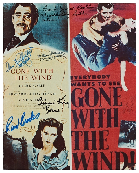 Cast-Signed ''Gone With The Wind'' 8'' x 10'' Photo -- Signed by Frank Junior Coghlan, Ann Rutherford, William Bakewell, Cammie King, Rand Brooks & Marjorie Reynolds -- With PSA/DNA COA