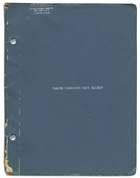 ''Li'l Abner'' Creator, Al Capp's Personally Owned Copy of His Script ''Sadie Hawkins Day Blues''