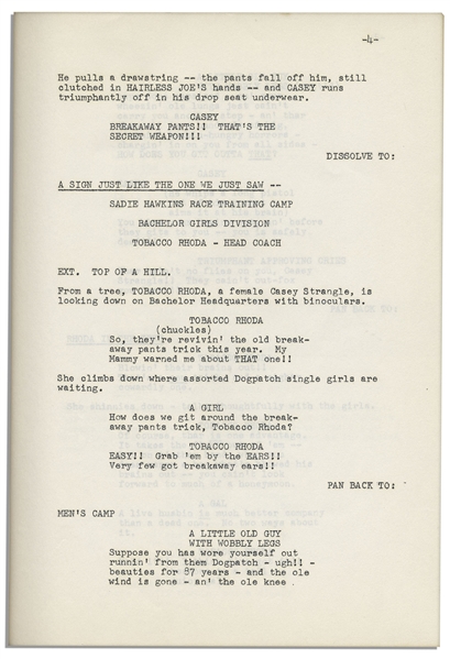 ''Li'l Abner'' Creator, Al Capp's Personally Owned Copy of His Script ''Sadie Hawkins Day Blues''