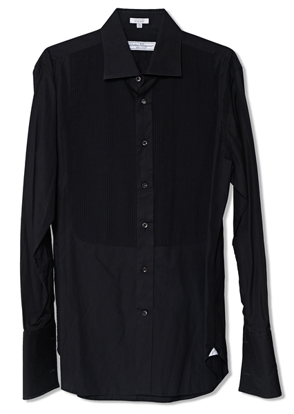 Dennis Hopper Owned Black Tuxedo Shirt by Ferragamo