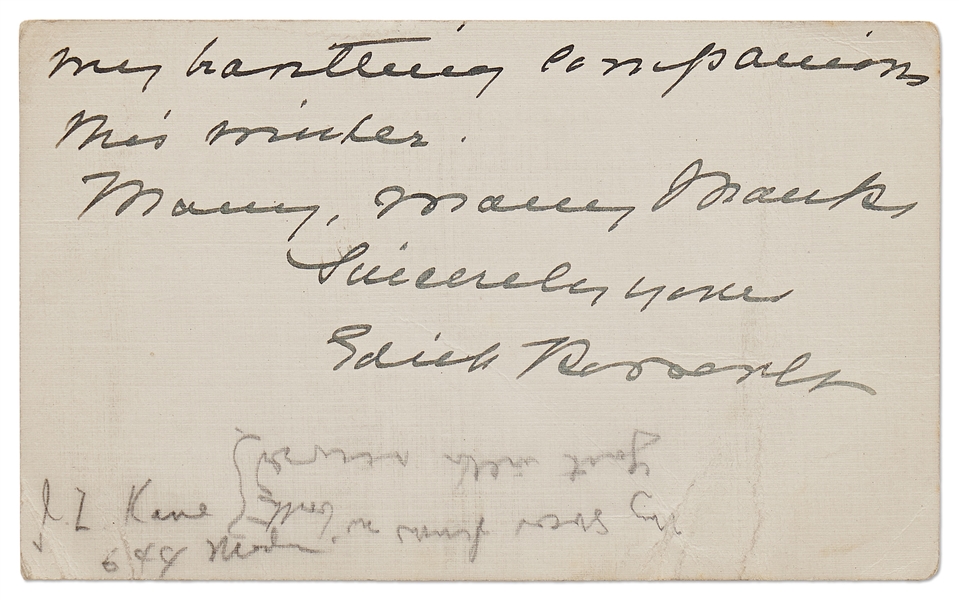 Edith Roosevelt Autograph Note Signed to Scribner's Editor Will David Howe