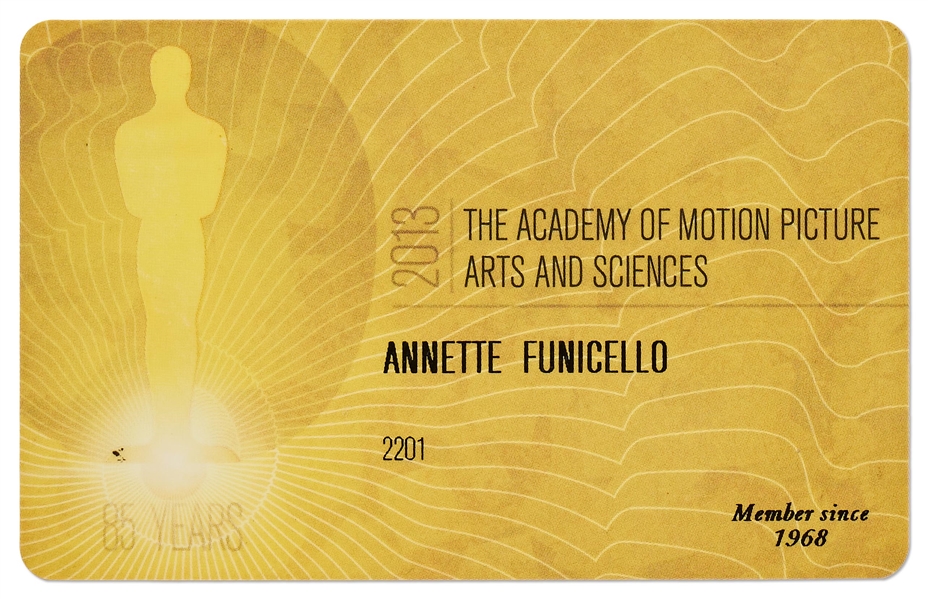 Annette Funicello 2013 Academy Award Membership Card