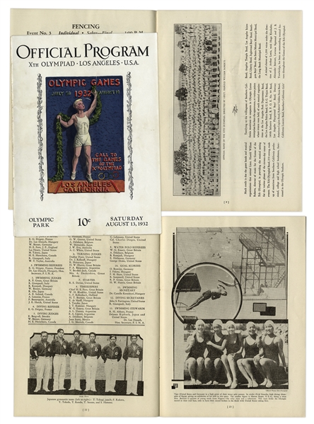 1932 Summer Olympics Program