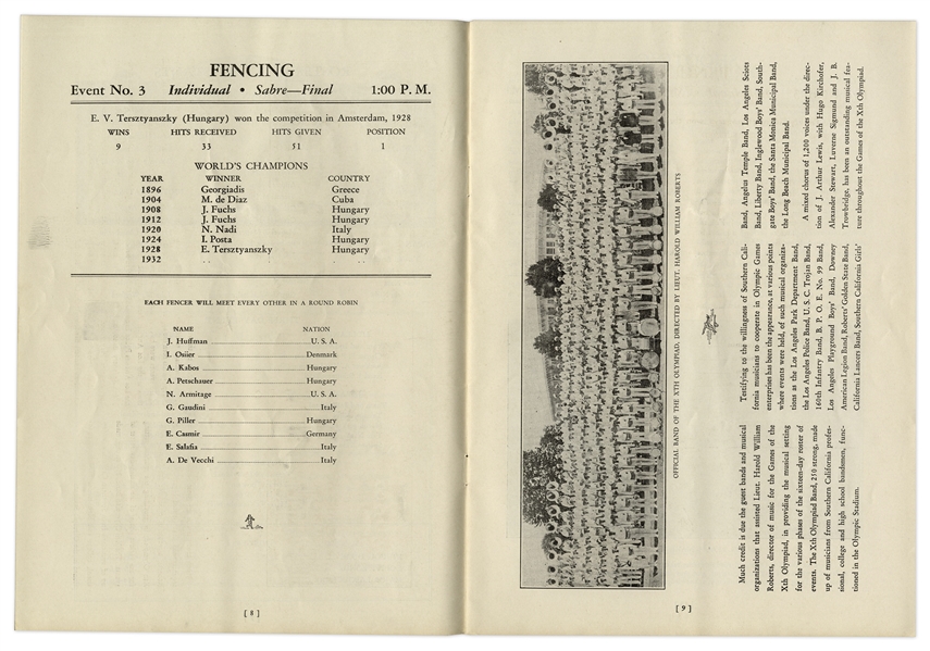 1932 Summer Olympics Program