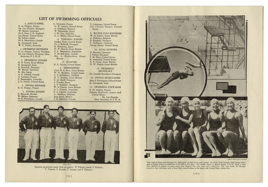 1932 Summer Olympics Program