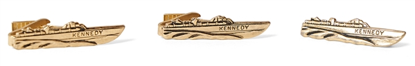 Lot of Three PT-109 Tie Bars From JFK's 1960 Presidential Campaign -- Direct From the Kennedy Family