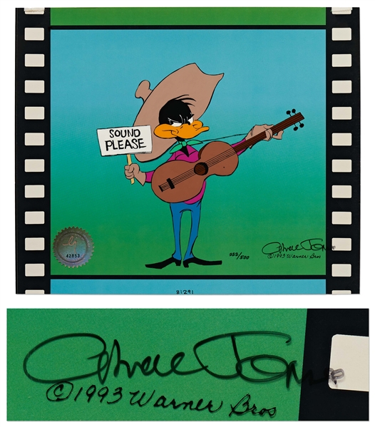 Chuck Jones Signed Limited Edition Hand-Painted Cel of Daffy Duck