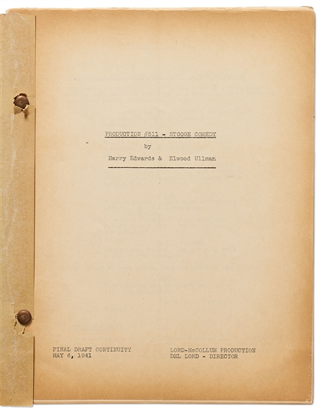 Moe Howard's Personally Owned Script for The Three Stooges 1941 Film ''Some More of Samoa''