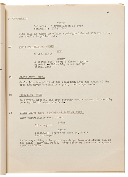 Moe Howard's Personally Owned Script for The Three Stooges 1941 Film ''Some More of Samoa''