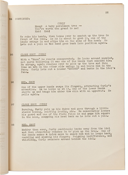 Moe Howard's Personally Owned Script for The Three Stooges 1941 Film ''Some More of Samoa''