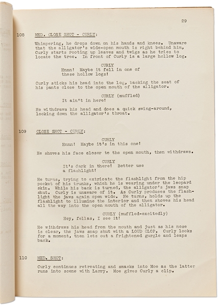 Moe Howard's Personally Owned Script for The Three Stooges 1941 Film ''Some More of Samoa''