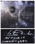 Charlie Duke Signed 16 x 20 Photo of the LM After Leaving the Moon -- Good-Bye Moon!