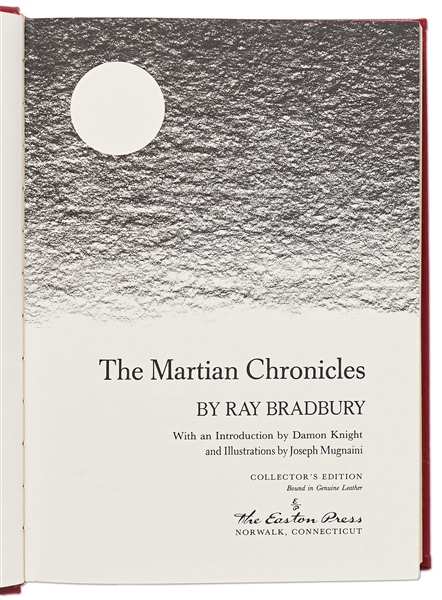 Ray Bradbury Signed Deluxe Edition ''The Martian Chronicles''