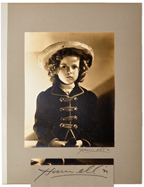 Shirley Temple Personally Owned Photo From ''Heidi'' -- Large Portrait of Shirley Signed by Photographer George Hurrell on Mat