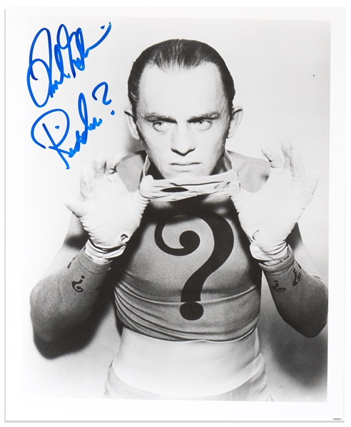 Frank Gorshin Signed 8'' x 10'' Photo as the Riddler in ''Batman'' -- With PSA/DNA COA