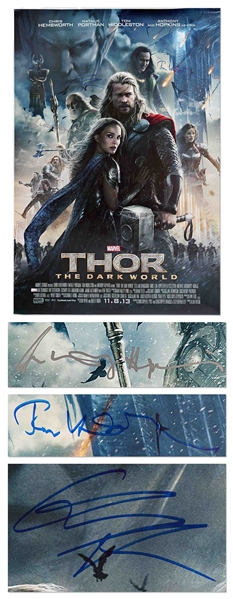 ''Thor'' Cast-Signed Poster -- Signed by Chris Hemsworth, Anthony Hopkins and Tom Hiddleston