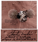 Apollo 16 Moonwalker Charlie Duke Signed 20 x 16 Photo of the Phoenix Lander on Mars -- The human spirit wants to go to Mars...another small step for man and another giant leap for mankind!