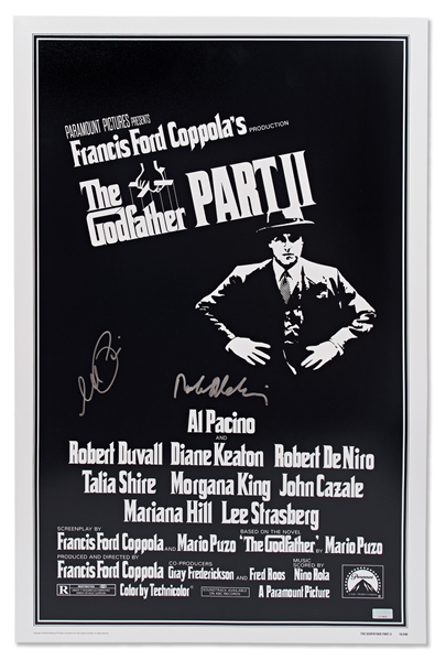 Robert DeNiro and Al Pacino Signed ''The Godfather II'' Movie Poster
