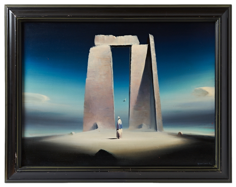 Oil on Board Artwork by Robert Watson, Artist of the 1953 Edition of ''The Martian Chronicles'' by Ray Bradbury