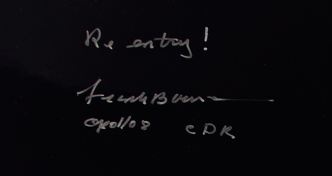 Frank Borman Signed 20'' x 16'' Photo During Apollo 8 Reentry