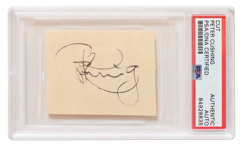 ''Star Wars'' Actor Peter Cushing Signature -- Encapsulated by PSA/DNA