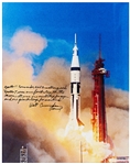 Walter Cunningham Signed 16 x 20 Photo of the Apollo 7 Liftoff -- ...Apollo 7 was our first step to the moon...