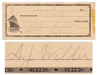 Almanzo Wilder Receipt Signed for Land Sold by Him and Laura Ingalls Wilder