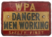 Great Depression Era Sign for the WPA Program, as Part of the New Deal