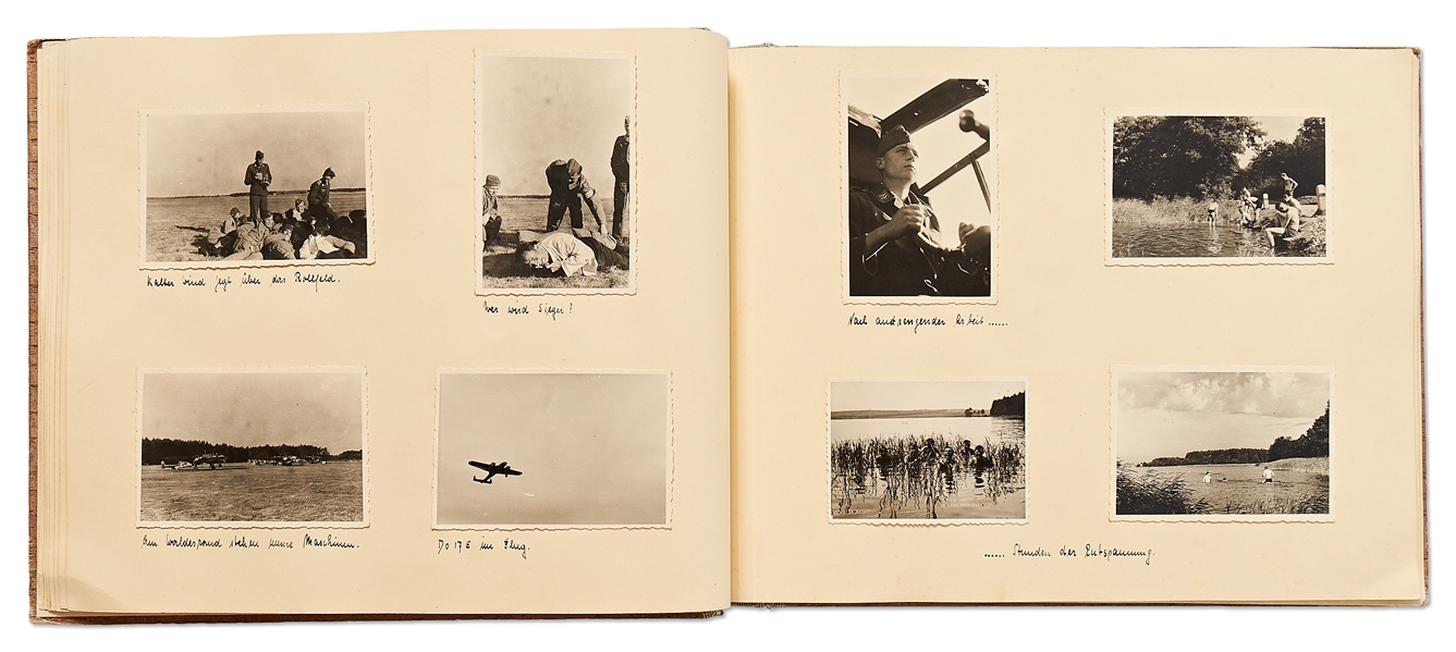 WWII German Luftwaffe Rare Photograph Album -- 189 Photos With Captions