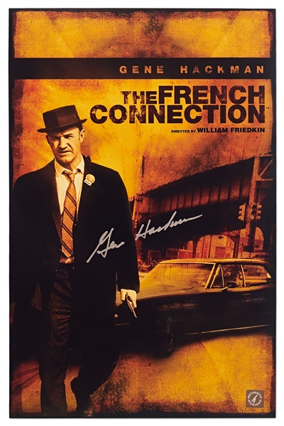 Gene Hackman Signed 11'' x 17'' Photo of ''The French Connection'' Poster