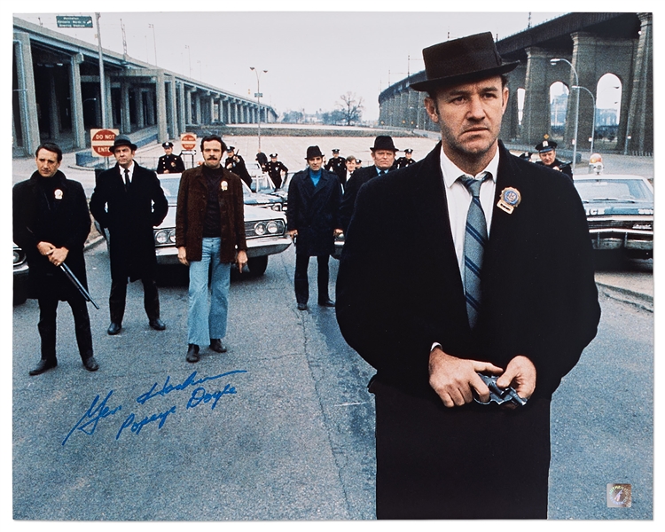 Gene Hackman Signed 20'' x 16'' Photo as Popeye Doyle From ''The French Connection''