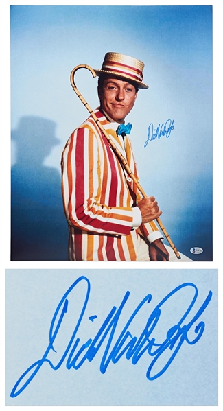 Dick Van Dyke Signed 20'' x 16'' Photo From ''Mary Poppins'' -- With Beckett COA