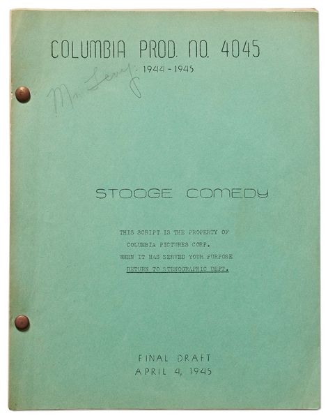 Moe Howard's Personally Owned Script for The Three Stooges 1946 Film ''Beer Barrel Polecats''