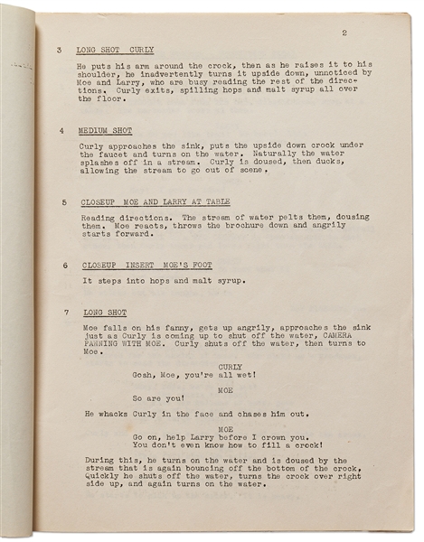 Moe Howard's Personally Owned Script for The Three Stooges 1946 Film ''Beer Barrel Polecats''