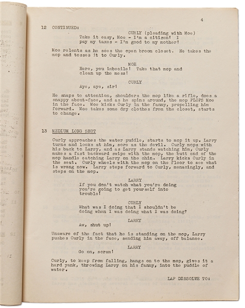 Moe Howard's Personally Owned Script for The Three Stooges 1946 Film ''Beer Barrel Polecats''