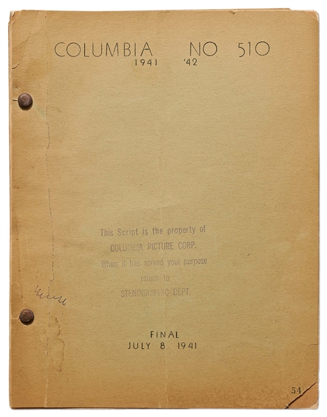 Moe Howard's Personally Owned Script for The Three Stooges 1942 Film ''Loco Boy Makes Good''