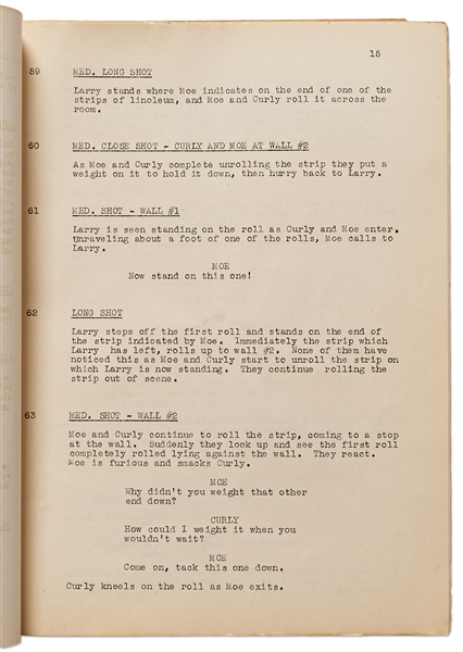 Moe Howard's Personally Owned Script for The Three Stooges 1942 Film ''Loco Boy Makes Good''