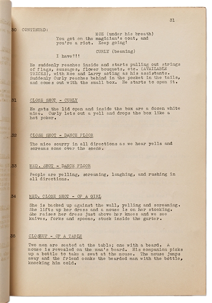 Moe Howard's Personally Owned Script for The Three Stooges 1942 Film ''Loco Boy Makes Good''