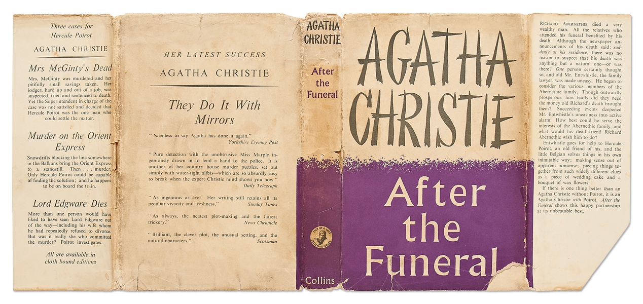 First UK Edition of ''After the Funeral'' by Agatha Christie, in Original Dust Jacket