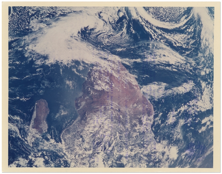 NASA Photo Showing a View of Earth from Space, Taken During the Apollo 17 Mission