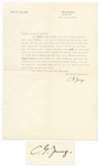 Carl Jung Letter Signed to His Protege -- ...your truly excellent paper, which I am reading with the greatest interest...